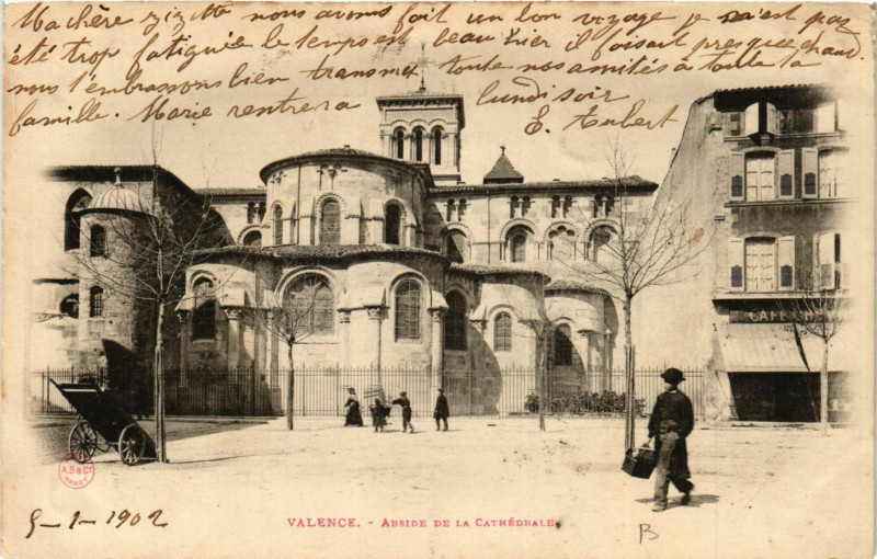 Carte postale ancienne Valence Abside de la Cathedrale à Valence
