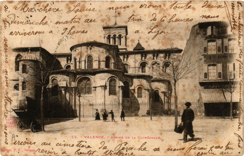 Carte postale ancienne Valence Abside de la Cathedrale à Valence