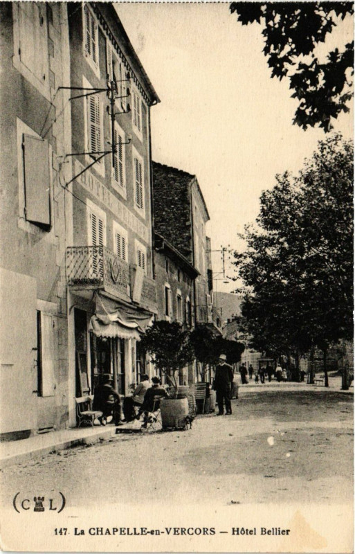 Carte postale ancienne La Chapelle-en-Vercors - Hotel Bellier à La Chapelle-en-Vercors