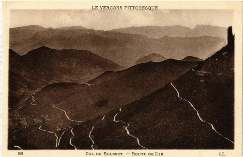 Carte postale ancienne Le Vercors Pittoresque - Col de Rousset - Route de Die à Die