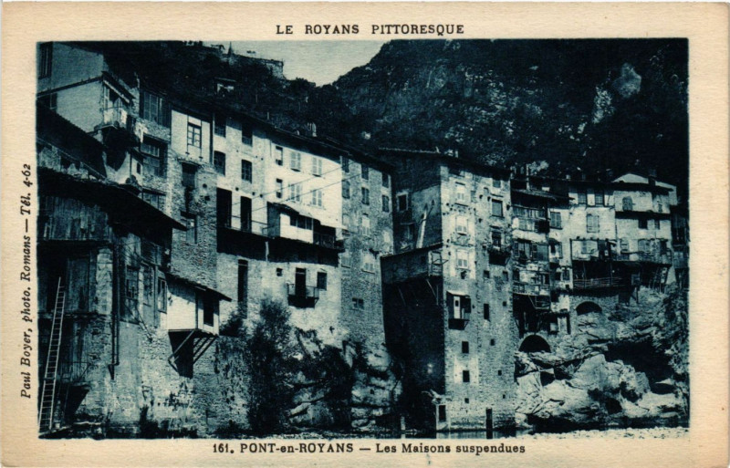 Carte postale ancienne Pont-en-Royans - Les Maisons suspendues