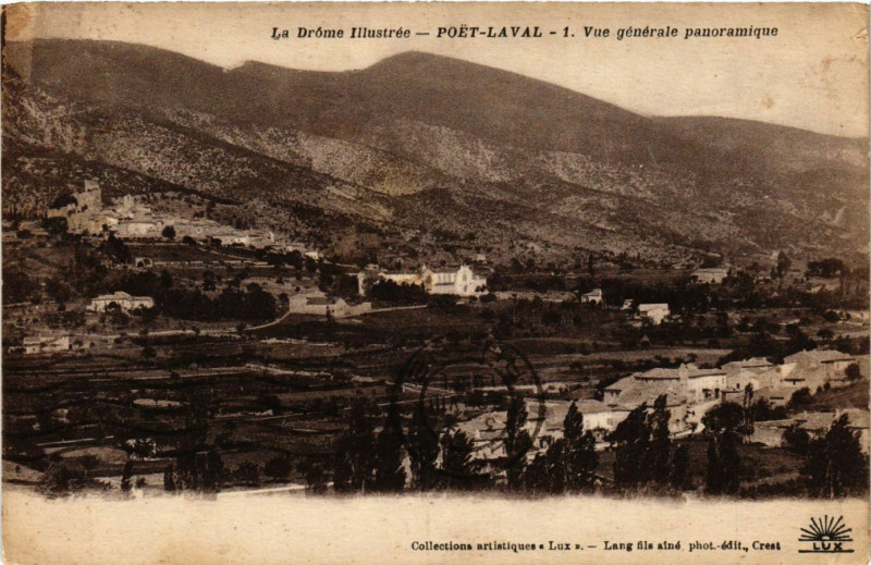 Carte postale ancienne Poét-Laval - Vue générale panoramique