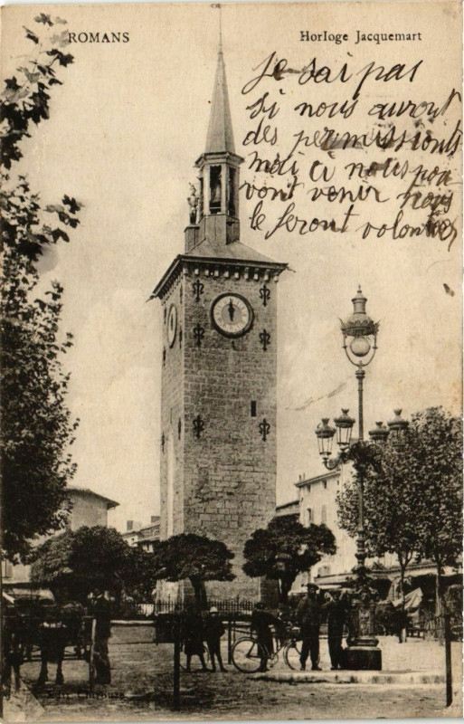 Carte postale ancienne Romans - Horloge Jacquemart