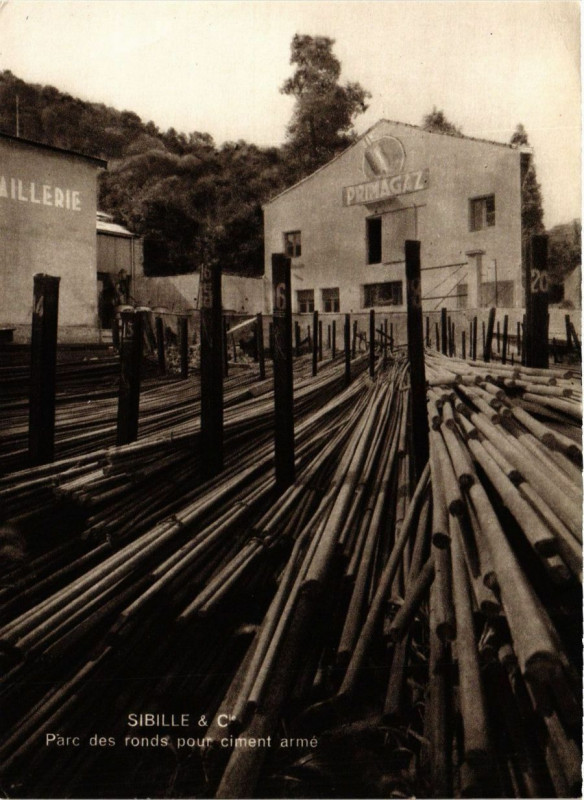 Carte postale ancienne Sibille & Cle - Parc des ronds pour ciment armé