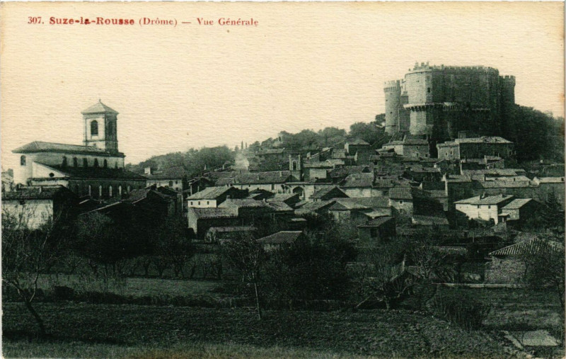 Carte postale ancienne Suze-la-Rouses - Vue Générale à Suze