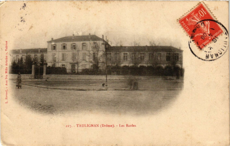 Carte postale ancienne Taulignan - Les Ecoles à Taulignan