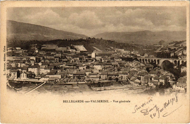 Carte postale ancienne Bellegarde sur VALSerine - Vue générale