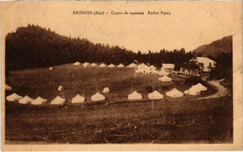 Carte postale ancienne Brenod - Centre de camping Andre Patey à Brénod