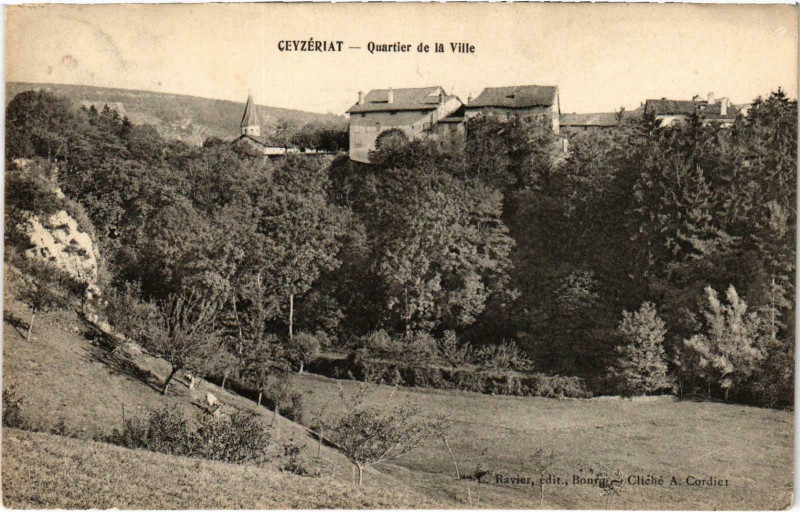 Carte postale ancienne Cevzériat - Quartier de la Ville