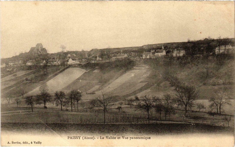 Carte postale ancienne Paissy - La Vallée et Vue panoramique