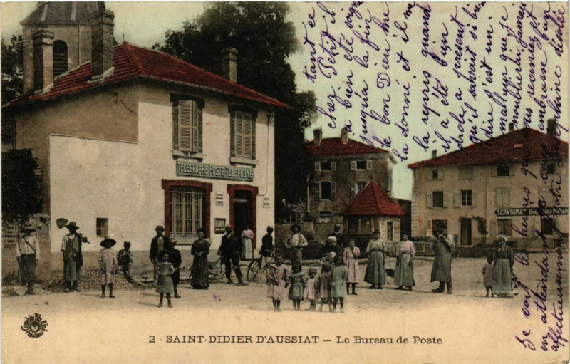 Carte postale ancienne Saint-Didier D'Aussiat Le Bureau de Poste à Saint-Didier-d'Aussiat