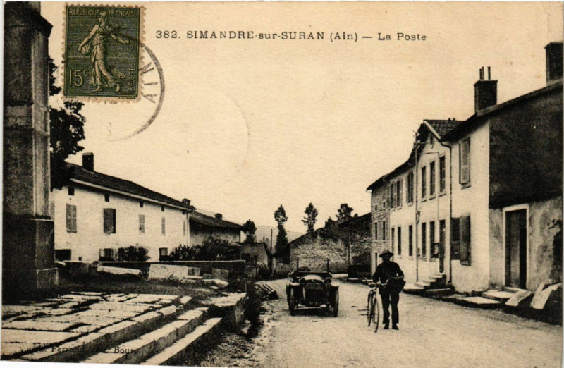 Carte postale ancienne Simandre-sur-Suran La Poste à Simandre-sur-Suran
