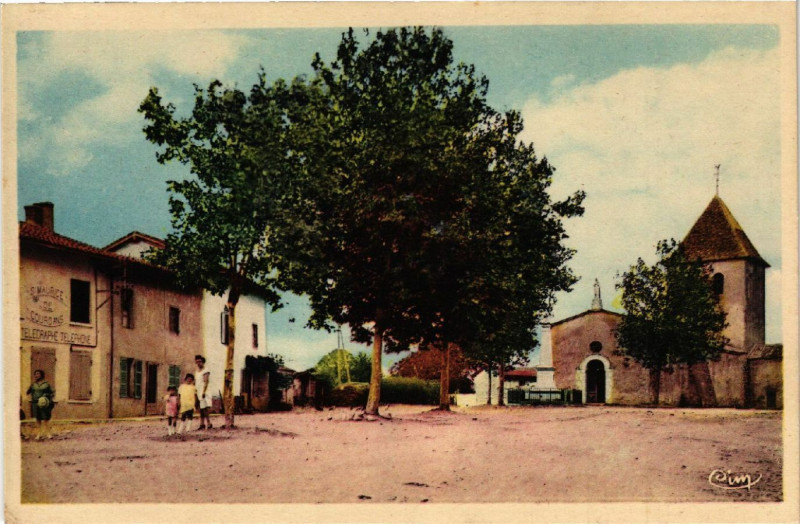 Carte postale ancienne Saint-Maurice-de-Gourdans La Place de l' Eglise à Saint-Maurice-de-Gourdans