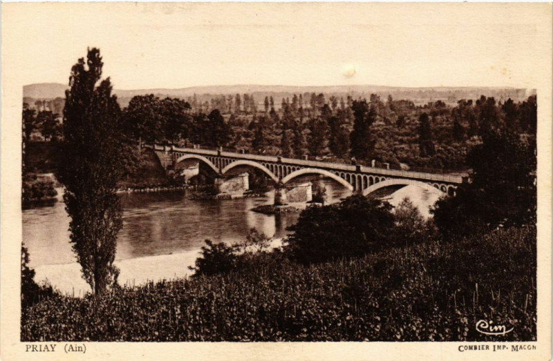 Carte postale ancienne Priay Le Pont à Priay