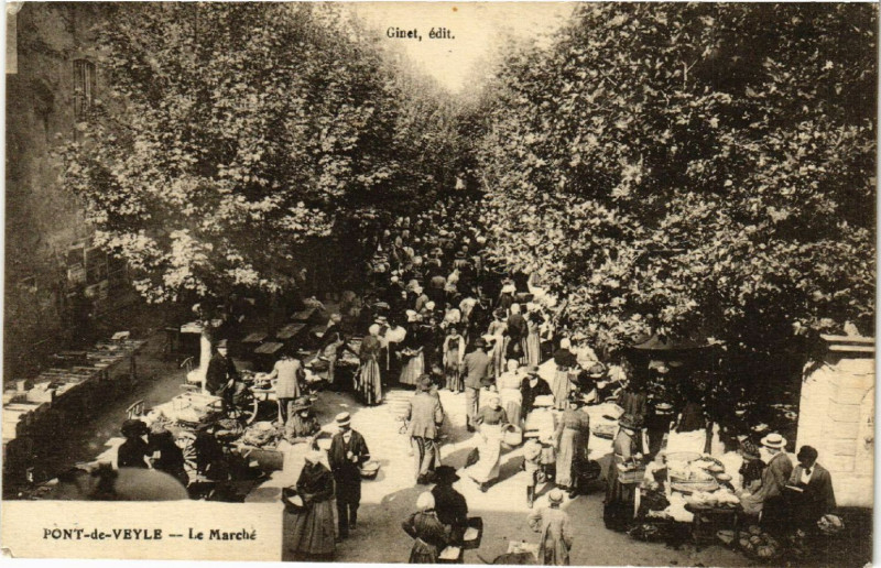 Carte postale ancienne Pont-de-Veyle Le Marché à Pont-de-Veyle