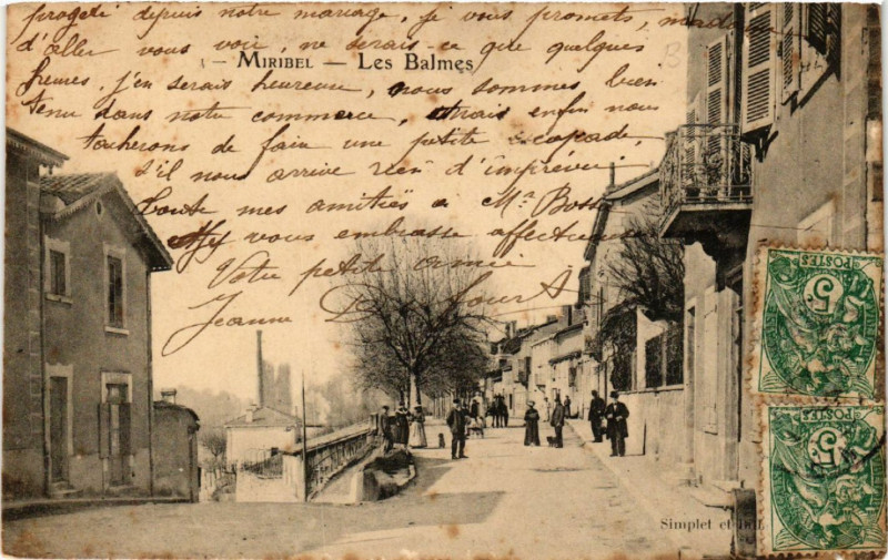 Carte postale ancienne Miribel Les Balmes à Miribel