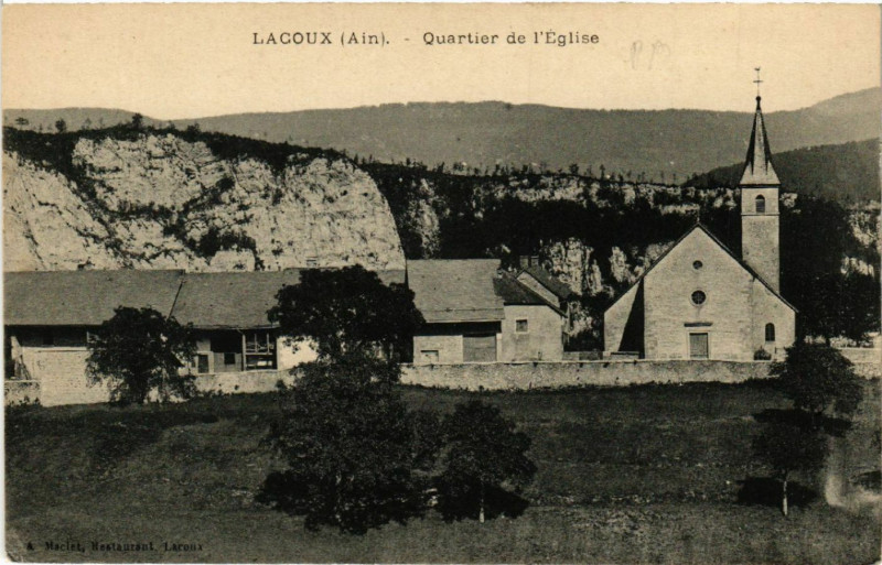 Carte postale ancienne Lacoux Quartier de l' Eglise