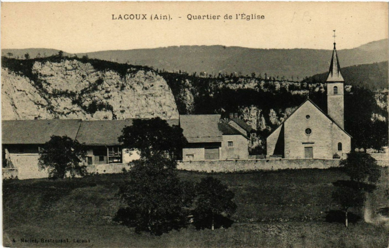 Carte postale ancienne Lacoux Quartier de l' Eglise