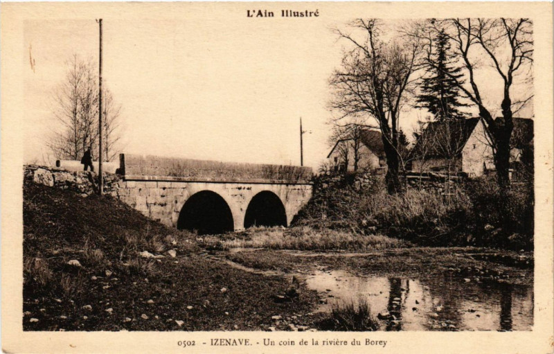 Carte postale ancienne Izenave Un coin de la riviere du Borey à Izenave