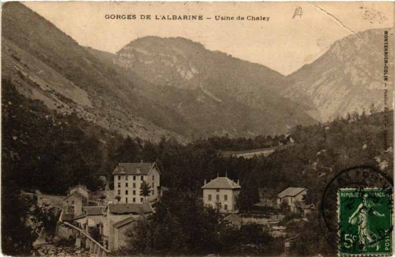 Carte postale ancienne Gorges de l'Albarine Usine de Chaley à Chaley