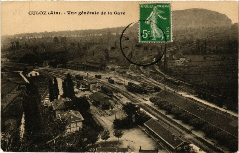 Carte postale ancienne Culoz Vue générale de la Gare à Culoz