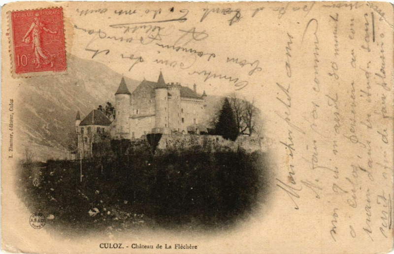 Carte postale ancienne Culoz Chateau de la Flechere à Culoz