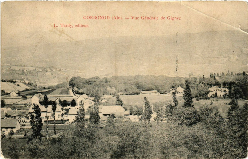 Carte postale ancienne Corbonod Vue générale de Gignez à Corbonod