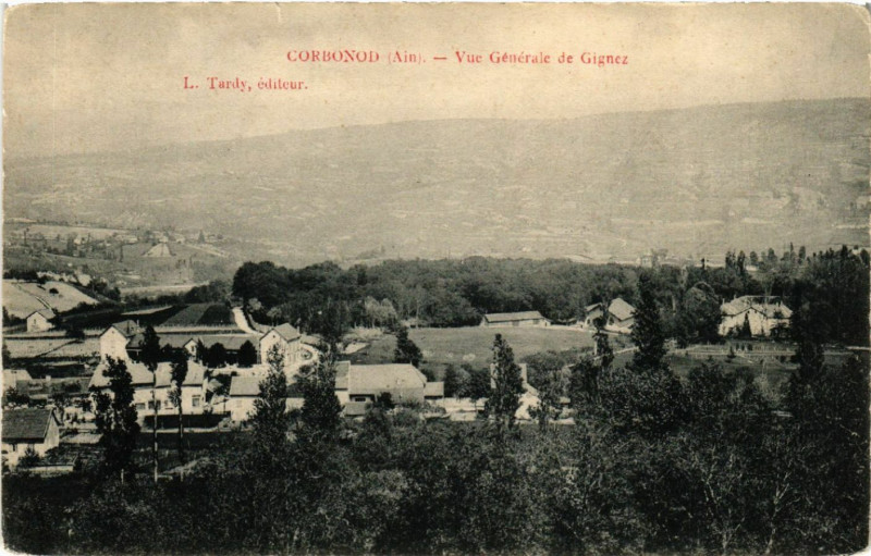 Carte postale ancienne Corbonod Vue générale de Gignez à Corbonod
