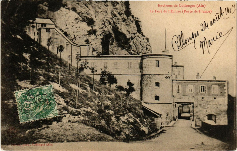 Carte postale ancienne Collonges Environs Le Fort de l'Ecluse à Collonges