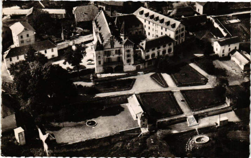 Carte postale ancienne Chanay Vue aérienne sur le Chateau à Chanay