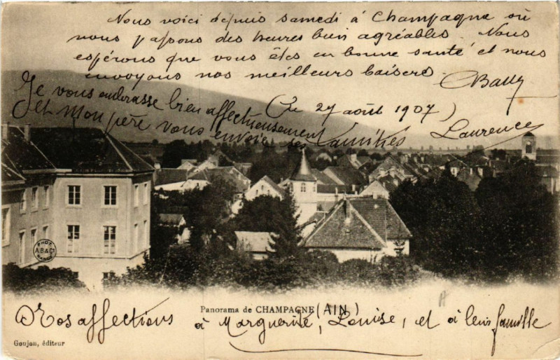 Carte postale ancienne Champagne Panorama de Champagne
