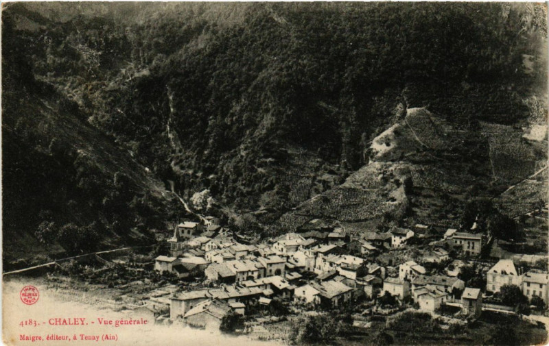 Carte postale ancienne Chaley Vue générale à Chaley
