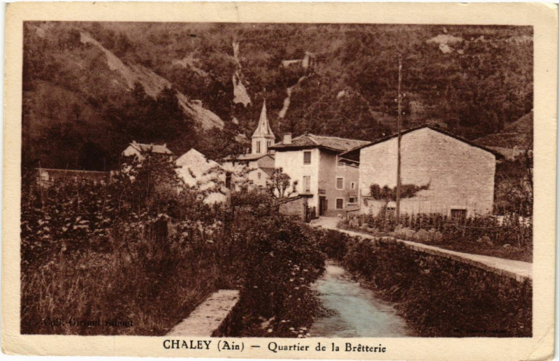 Carte postale ancienne Chaley Quartier de la Bretterie à Chaley