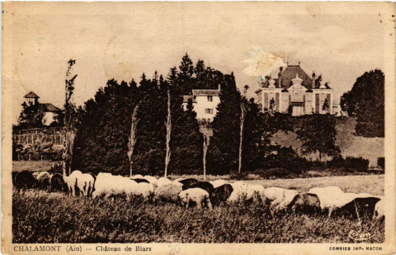 Carte postale ancienne Chalamont Chateau de Biars à Chalamont