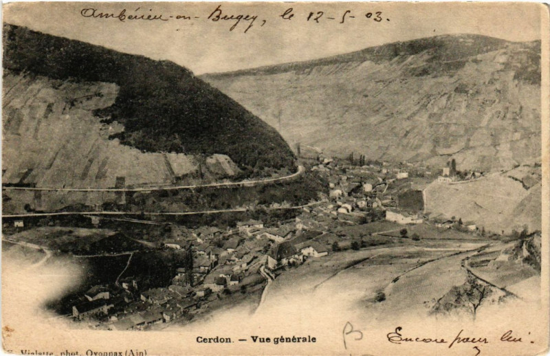 Carte postale ancienne Cerdon Vue générale à Cerdon