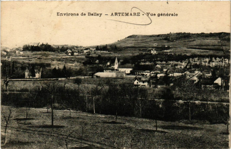 Carte postale ancienne Artemare Environs de Belley Vue générale à Artemare