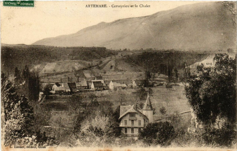 Carte postale ancienne Artemare Cerveyrieu et le Chalet à Artemare