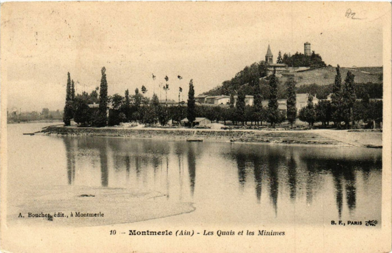 Carte postale ancienne Montmerle-sur-Saone Montmerle Les Quais et les Minimes à Montmerle-sur-Saône