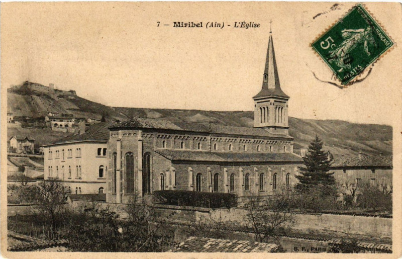 Carte postale ancienne Miribel L' Eglise à Miribel
