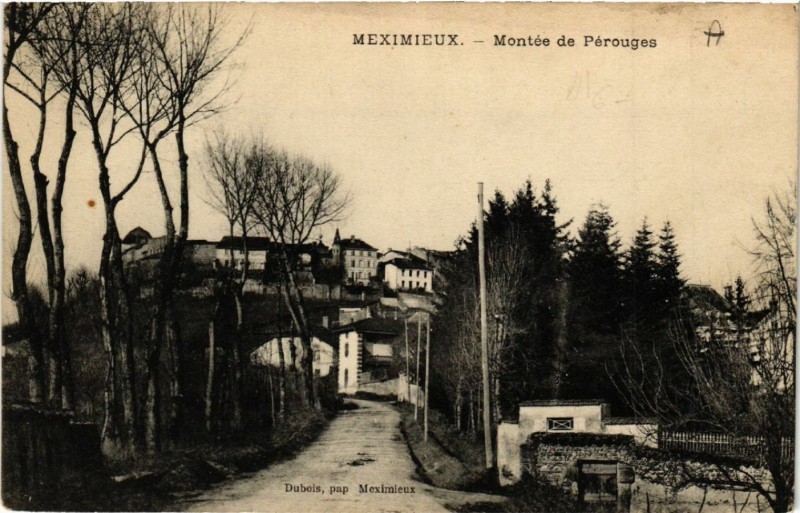Carte postale ancienne Meximieux Montée de Perouges à Meximieux