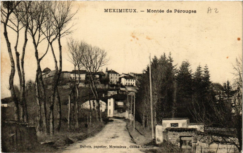 Carte postale ancienne Meximieux Montée de Perouges à Meximieux