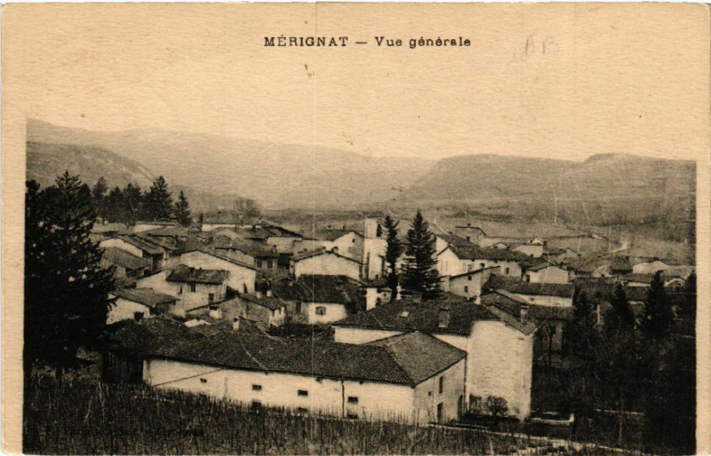 Carte postale ancienne Merignat Vue générale à Mérignat