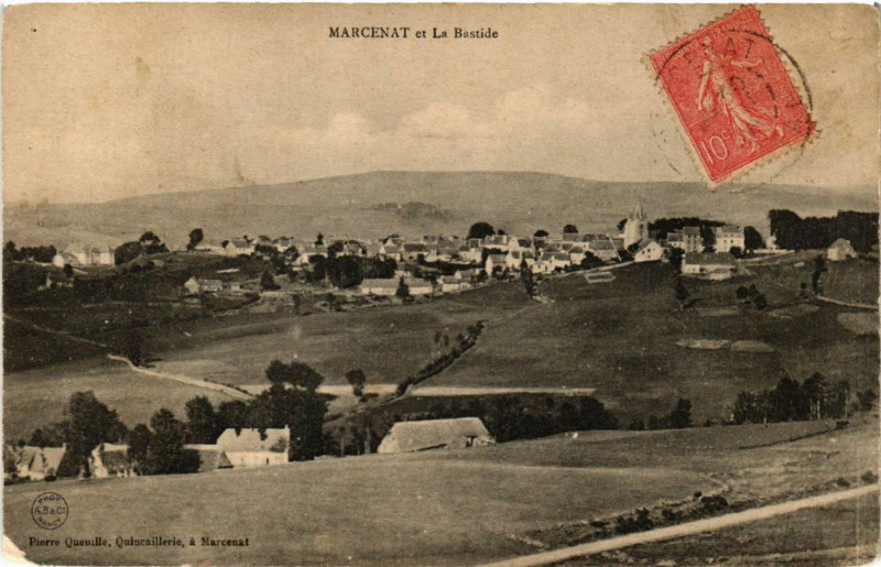 Carte postale ancienne Marcenat et la Bastide