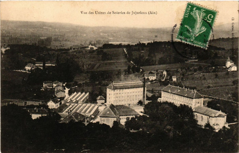 Carte postale ancienne Jujurieux Vue des Usines de Soieries de Jujurieux à Jujurieux