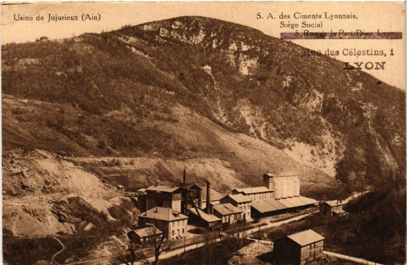 Carte postale ancienne Jujurieux Usine de Jujurieux S. A. des Ciments Lyonnais à Jujurieux