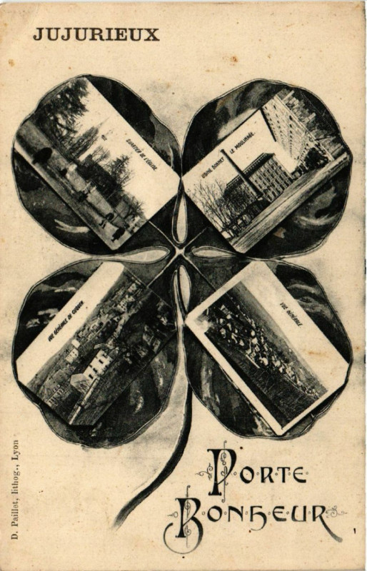 Carte postale ancienne Jujurieux Porte Bonheur Scenes à Jujurieux