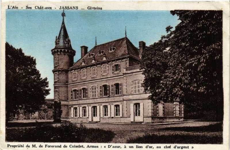 Carte postale ancienne Jassans L'Ain Ses Chateaux Gleteins