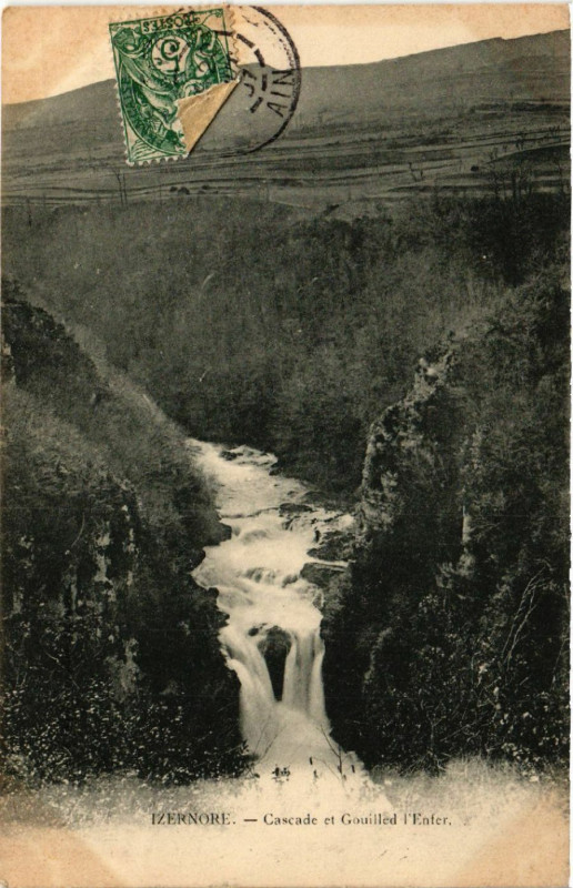 Carte postale ancienne Izernore Cascade et Gouilled l'Enfer à Izernore