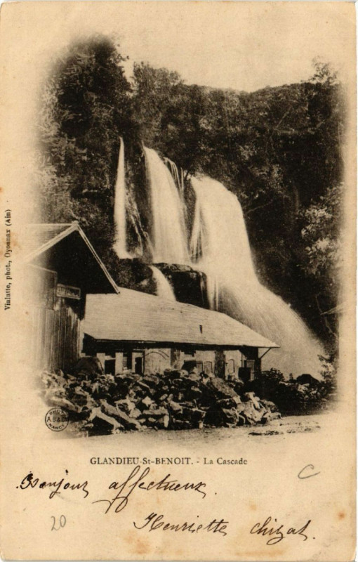 Carte postale ancienne Glandieu-Saint-Benoit La Cascade et le Pont