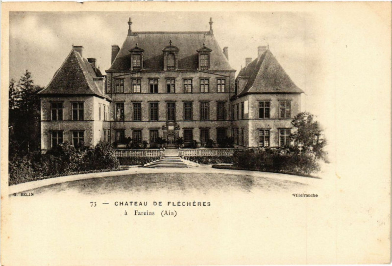 Carte postale ancienne Chateau de Flecheres a Fareins Ain à Fareins